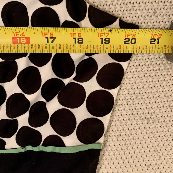 Black and white polkadot sleeveless swing dress - Picture 6 of 14